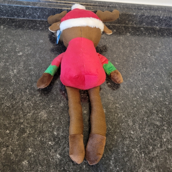 Holiday baby toy Moose Christmas plush w/ rattle - Picture 4 of 5